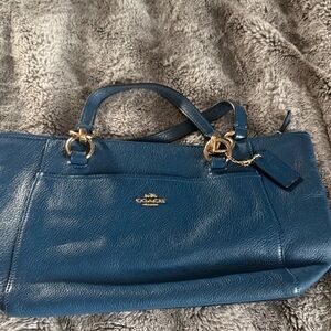 Coach Navy Leather Satchel